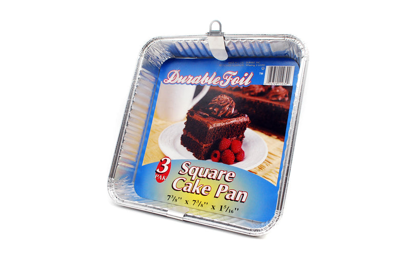 Aluminum Cake Pan Square 3Pk