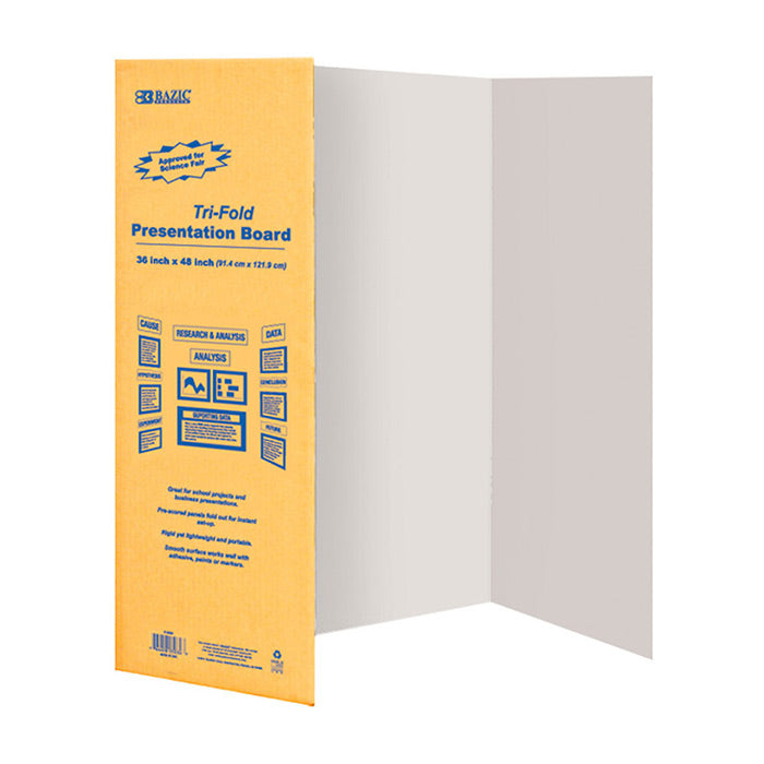 Bazic White Tri Fold Corrugated Poster Board