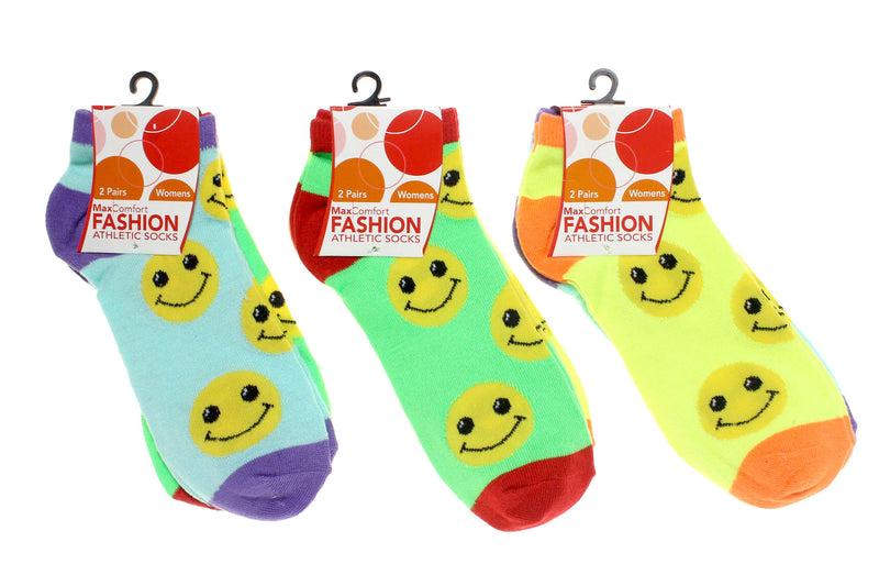 Socks_Womens Colored Smiley 2Pk