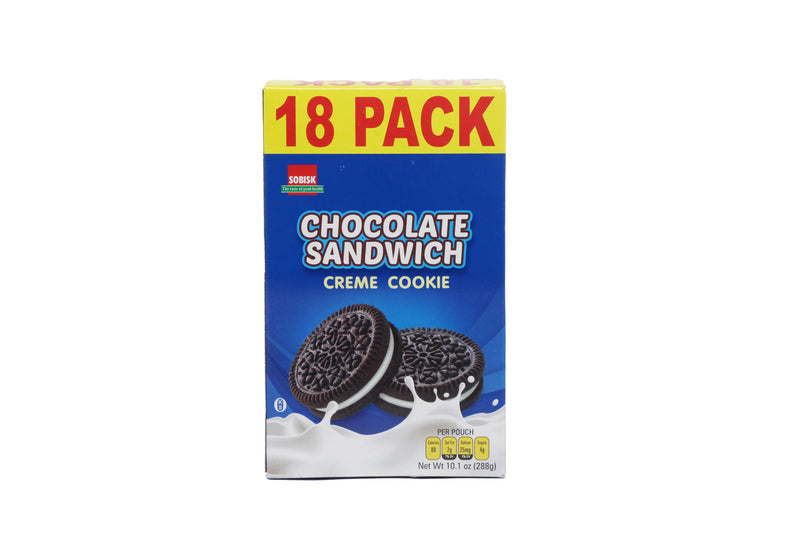 SOBISK CHOCOLATE SANDWICH COOKIE 10.15 OZ 12/18 PK