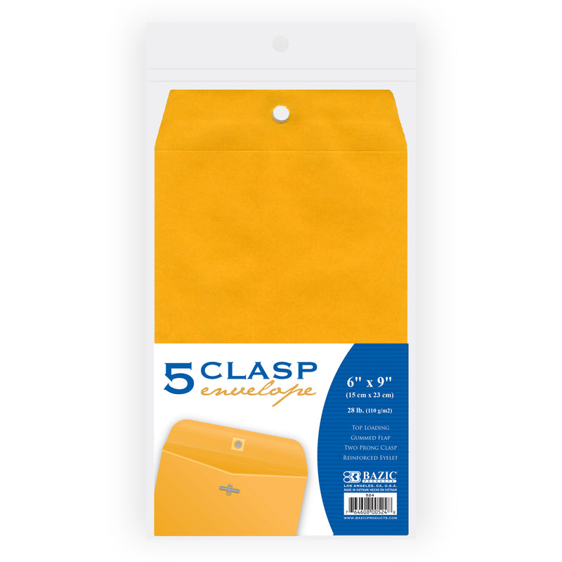 Bazic Clasp Envelope 3 Pack