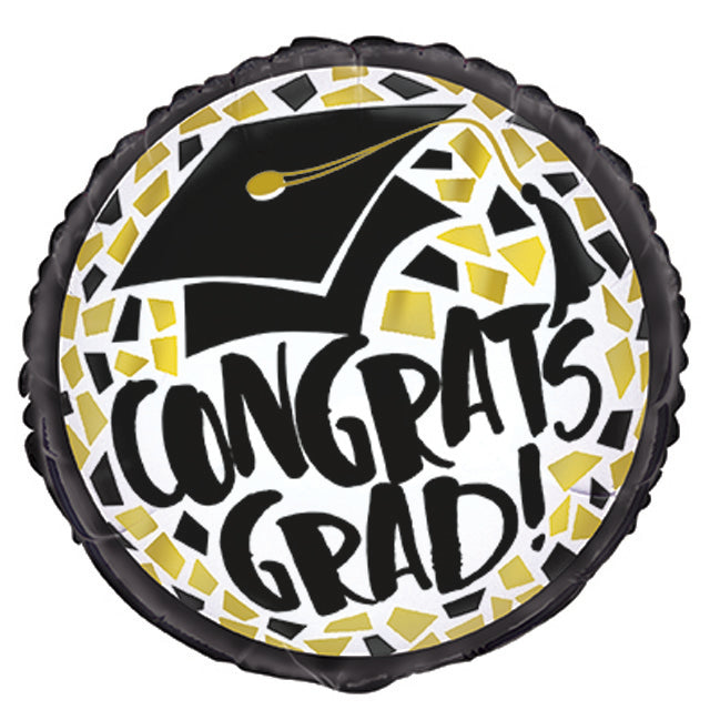 Black And Gold Graduation Foil Balloon