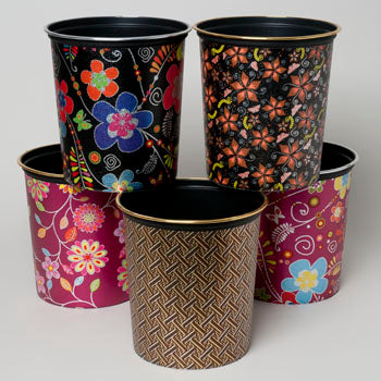 Waste Basket 6 Asst Designs With