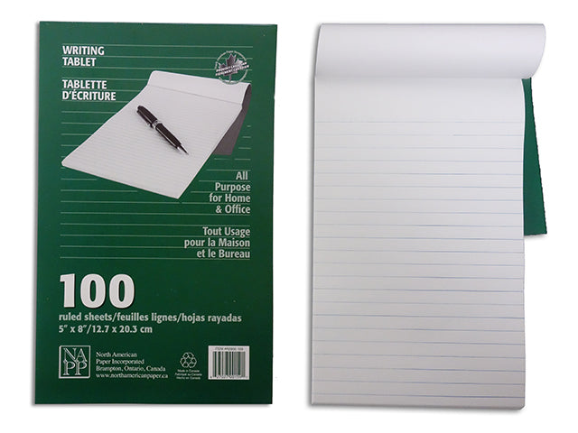 Writing Tablet 100 Ruled White Sheets