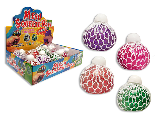 Squishy Glitter Mesh Squeeze Ball