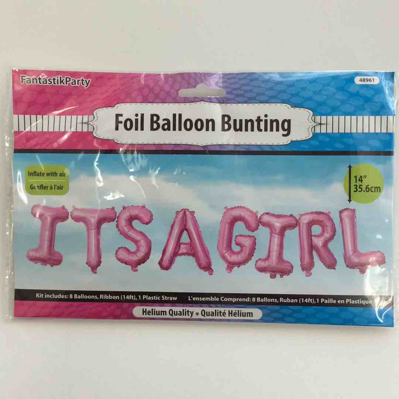 Pink Its A Girl Foil Balloon