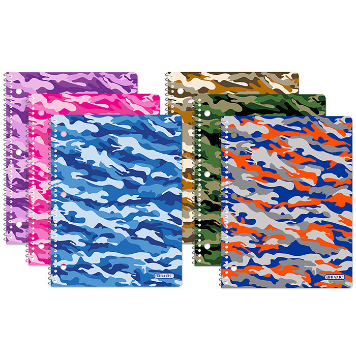 Bazic 1 Subject Camouflage Spiral Notebook