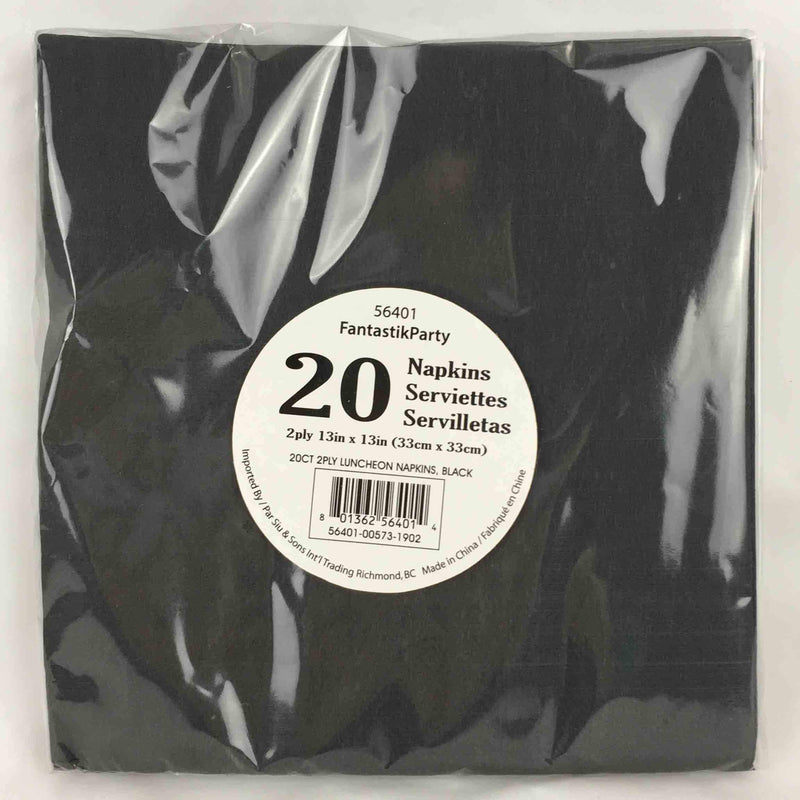 Black Luncheon Napkins