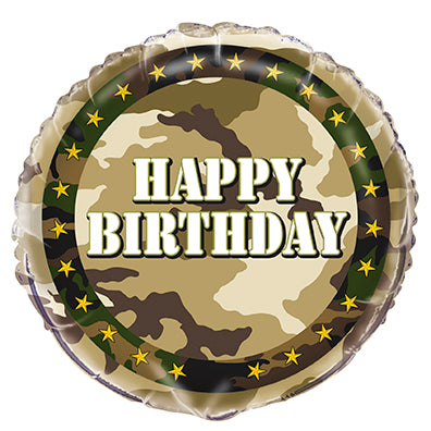 18"Pkg Military Camo Fl Bln