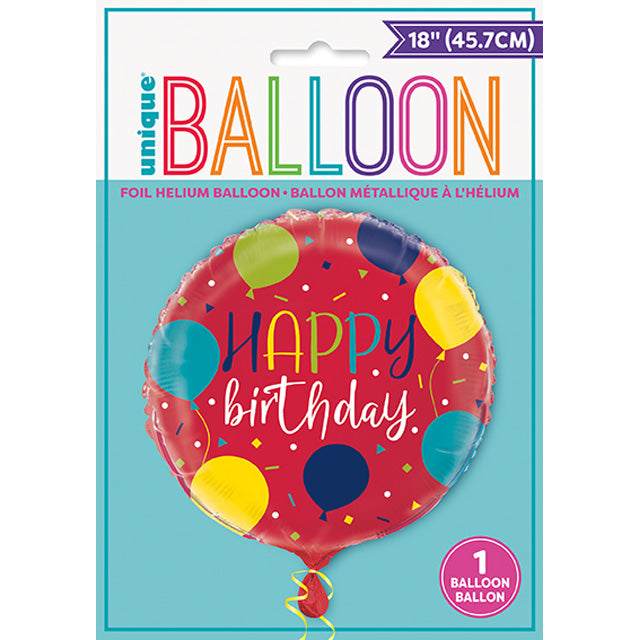 Balloon Party Round Birthday Foil Balloon