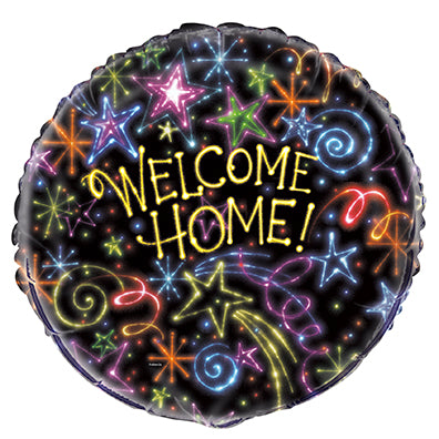 18" Packaged Neon Welcome Home Foil Balloon