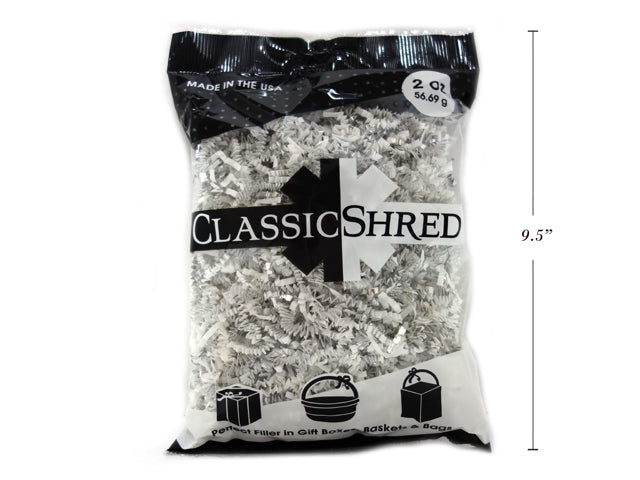 2Oz Metallic White - Silver Shred Blend.