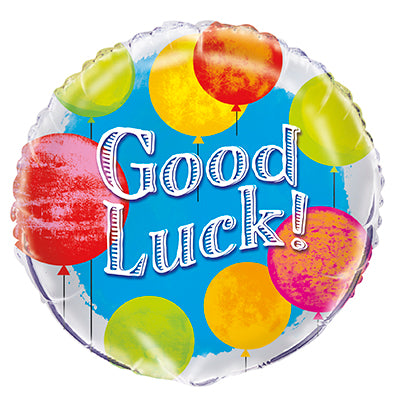 18" Packaged Bright Good Luck Foil Balloon