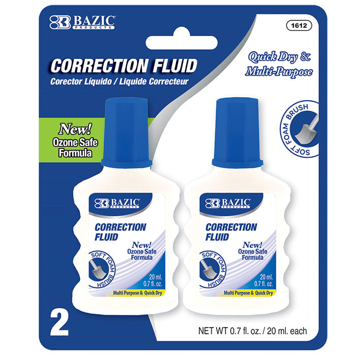 Bazic Correction Fluid With Foam Brush 2 Pack