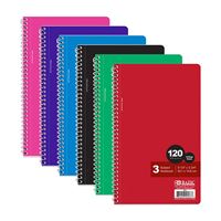 Bazic 3 Subject Spiral Notebook