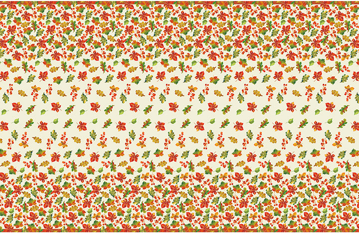 Berries And Leaves Fall Rectangular Plastic Table Cover