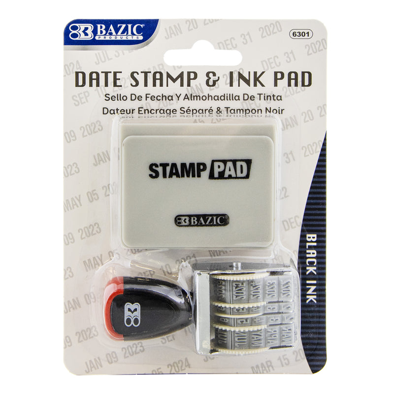 Bazic Date Stamp And Ink Pad