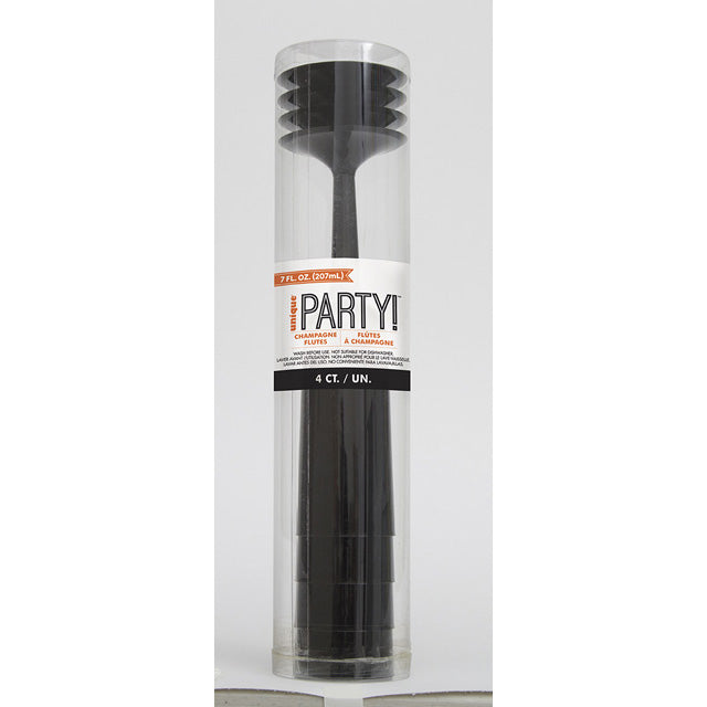 Black Plastic Champagne Flutes