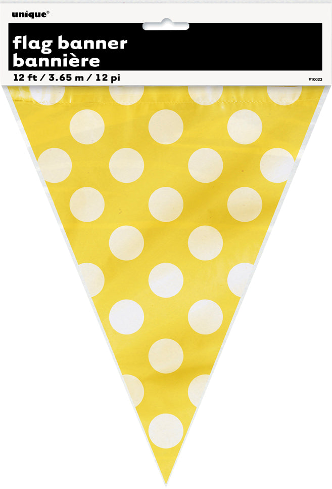 Sunflower Yellow Dots Flag Banner