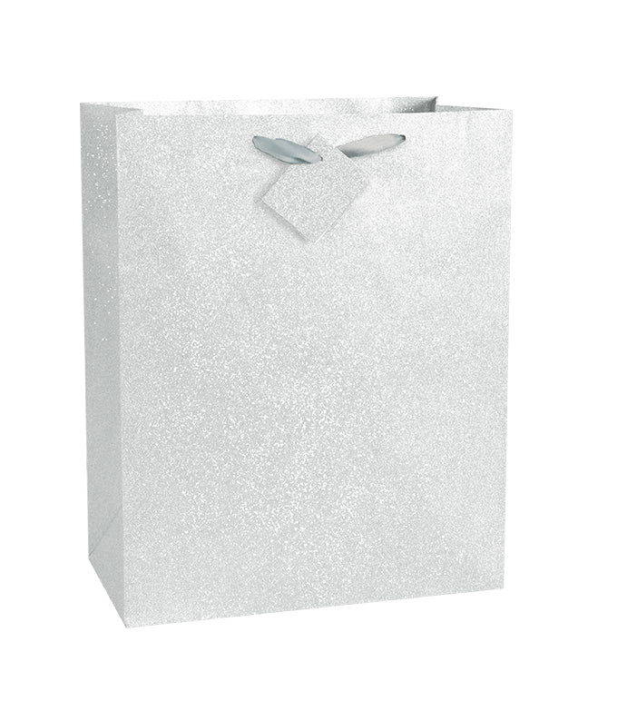 Silver Glitter Large Gift Bag