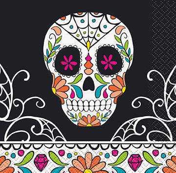 Skull Day Of Dead Beverage Napkins