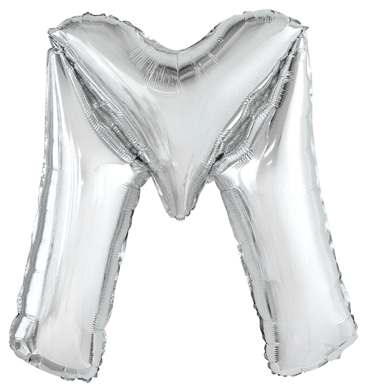 Silver Foil Balloon Letter M