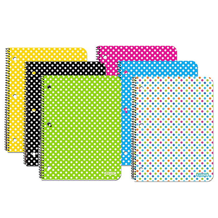 Bazic 1 Subject Polka Dot Spiral Notebook