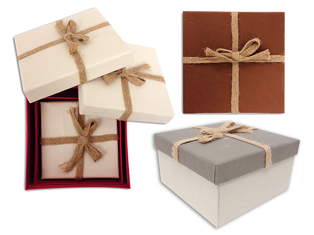 Tone Texture Paper Square Gift Box Large