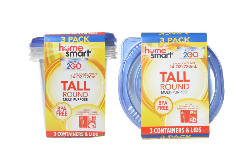 Tall Plastic Container 3 Pack