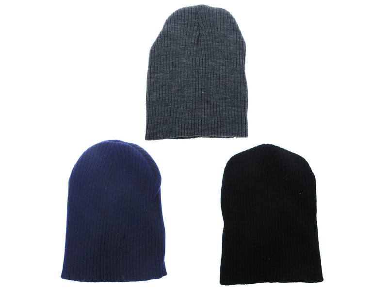 Youth Beanie Hat. 3 Asst. Col, Black/ Grey/ Navy. J-Hook Cht.