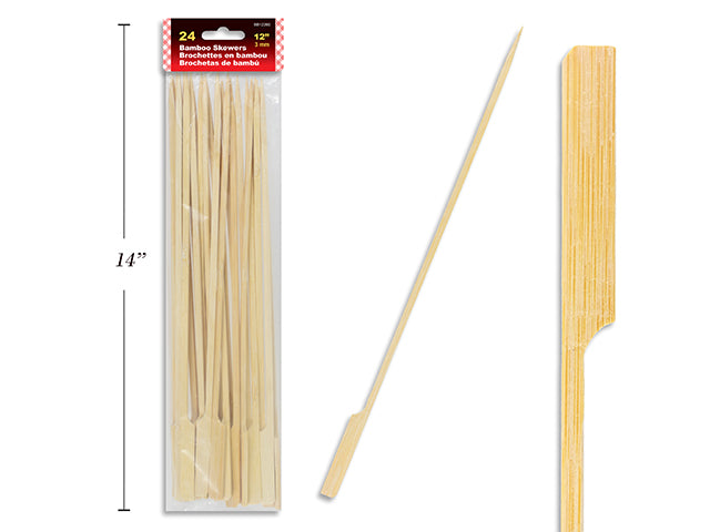 Square Thick Bamboo Skewers 24 Pack