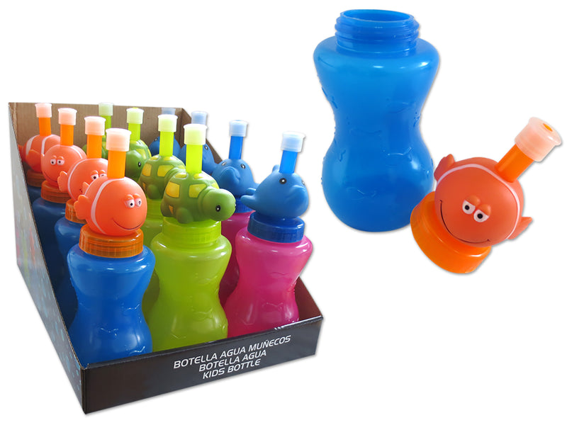 300Ml Animal Sport Sipper W-Pvc Character In Dsp. 3 Asst.:Fish-Turtle-Dolphin.