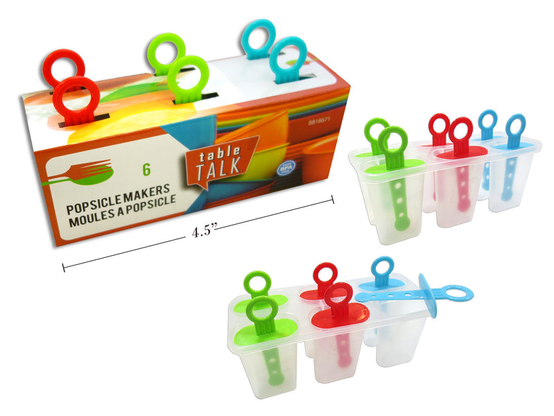 6Pk Frozen Ice Pop Maker. Sleeve Holder.