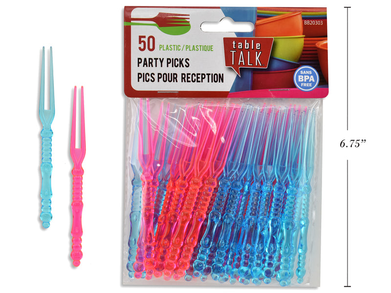 50Pk Plastic Party Picks. Pbh.