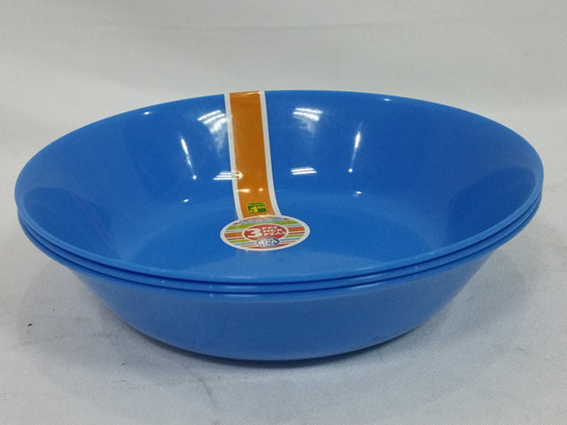 2pk. 8in Bowl,  2in(H) 3 Cols: Green/Blue/Pink. Col.Label.