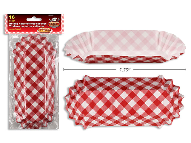 Gingham Hot Dog Paper Holders