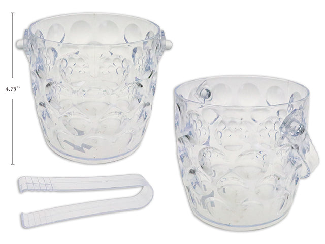 Dimple Clear Ice Bucket With Handle