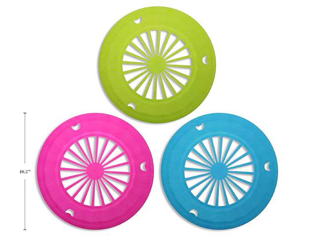 3Pk 10-3/8In Neon Plastic Plate Holder. 3 Asst. Colours. Colour Label.