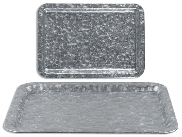 13in x 9.25in Rectangle Galvanized Metal Serving Tray.