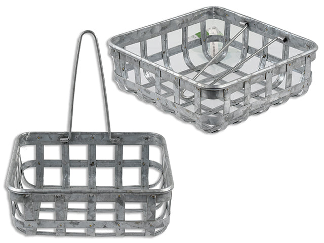 7In X 2.5In Square Galvanized Square Metal Napkin Holder W/Swivel Arm. Cht.