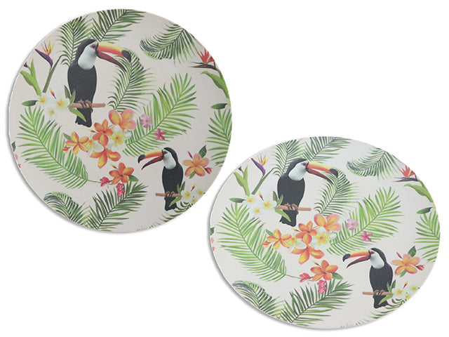 9.75In(D) Bamboo Fiber Toucan Dinner Plate.