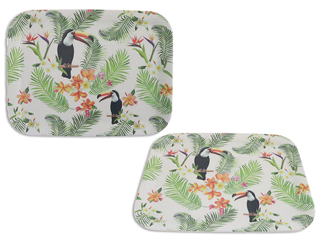 13.11(L) X 9.96In(W) Bamboo Fiber Toucan Serving Tray.