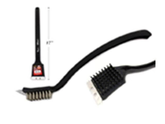 17in Curved Premium Handle Grill Brush. Cht.