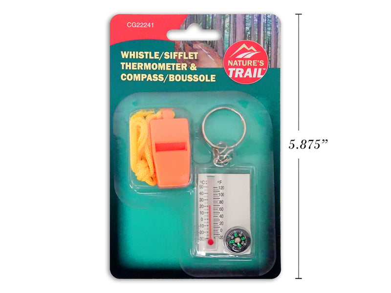 Whistle Compass Thermometer Set