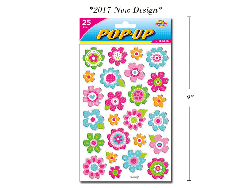 3-D Pop-Up Embossed Metallic Spring Stickers. Pbh