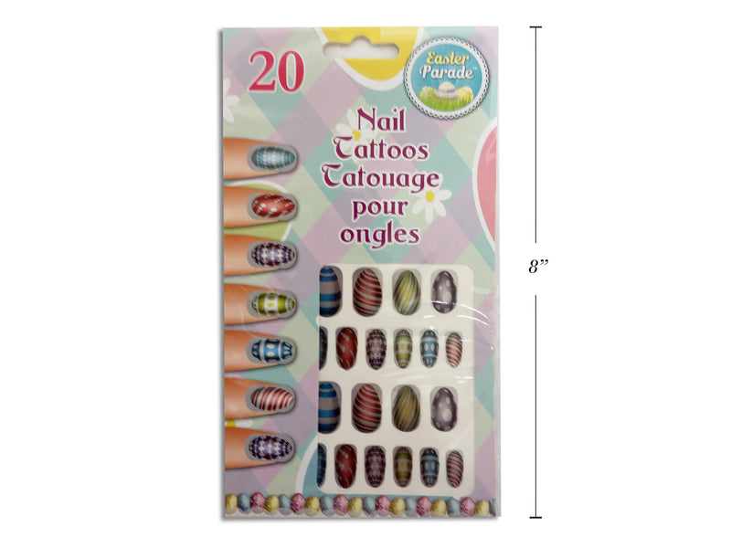 20Pk Easter Metallic Nail Tattoos. Polybag W-Insert.