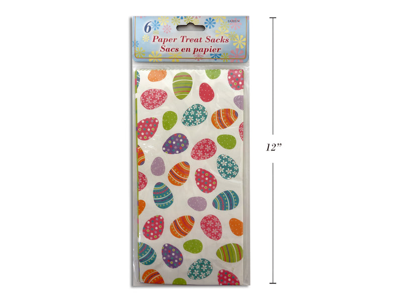 6Ct 9.5In Easter Printed Paper Treat Sacks. Pbh 2 Asst. 9.5In(H) X 4.5In(W) X 2.25In(Gusset).