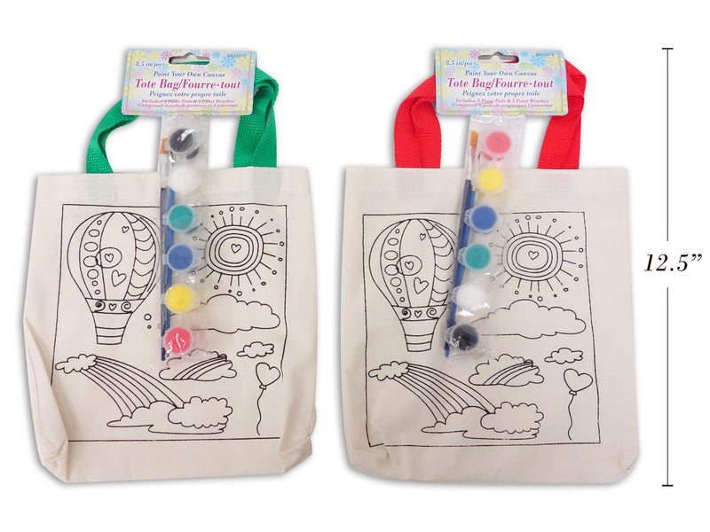 13Inx8.5In Spring Paint Your Own Canvas Tote Bag. Incl:Paint Pods &  Paint Brushes. H-C.