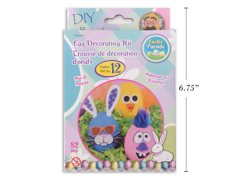 Set-12 Mix-And-Match Eva Foam Egg Decorating Kit. Makes 12 Egg Characters. Colour Box.