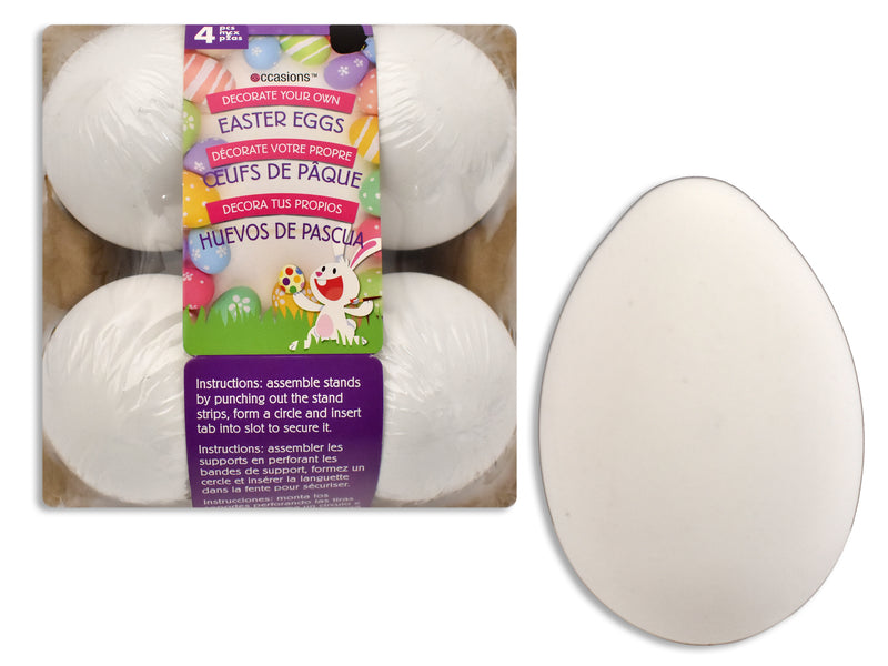 4Pk 3.5In Decorate Your Own Easter Egg On Egg Carte. 6.5In(W). Shrink Wrap With Wrap Card.